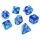 Green Stuff World 7x Mix 16mm Dice - Clear Blue/Turquoise Dobókocka készlet Kék / Türkiz