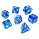 Green Stuff World 7x Mix 16mm Dice - Clear Blue/Turquoise Dobókocka készlet Kék / Türkiz