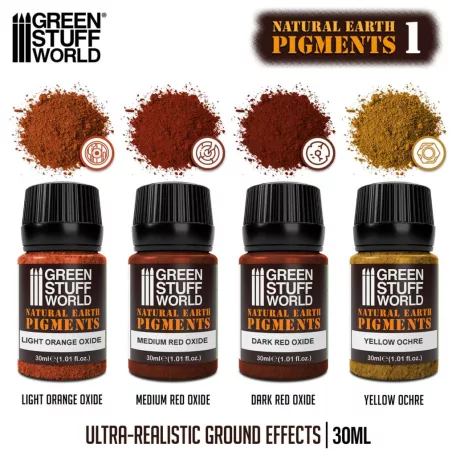 Green Stuff World Natural Earth Pigments Set 30ml – No. 1 – természetes földpigment készlet, 4×30 ml
