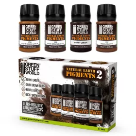   Green Stuff World Natural Earth Pigments Set 30ml – No. 2 – barna földpigment készlet, 4×30 ml