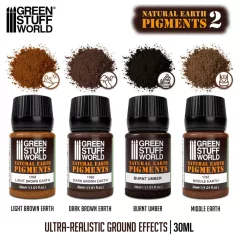   Green Stuff World Natural Earth Pigments Set 30ml – No. 2 – barna földpigment készlet, 4×30 ml