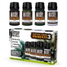 Green Stuff World Natural Earth Pigments Set 30ml – No. 3 – zöld, fehér és fekete weathering pigment készlet, 4×30 ml