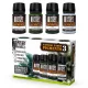 Green Stuff World Natural Earth Pigments Set 30ml – No. 3 – zöld, fehér és fekete weathering pigment készlet, 4×30 ml