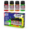 Green Stuff World Flaming Splash Gel Set 30ml – 4 db fluor akril gél tűz, magma és energia effektekhez