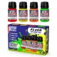 Green Stuff World Flaming Splash Gel Set 30ml – 4 db fluor akril gél tűz, magma és energia effektekhez