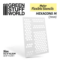 Gree Stuff World Flexible Stencils - HEXAGONS M (7mm)