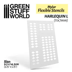 Gree Stuff World Flexible Stencils - HARLEQUIN L (11x7mm)