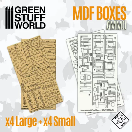 Green Stuff World Rectangular wooden MDF boxes 1:48-1:35