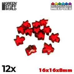 Green Stuff World Meeples 16x16x8mm - Red