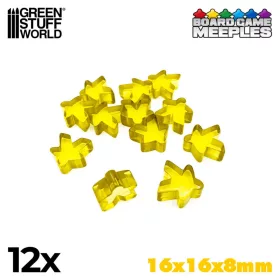   Green Stuff World Meeples 16x16x8mm - Yellow Sárga akril figurajelölők