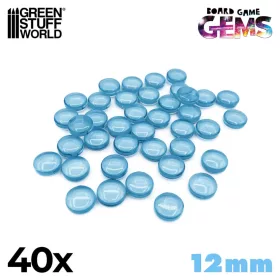   Green Stuff World Plastic Gems 12mm - Light Blue Világoskék akril drágakövek 12 mm