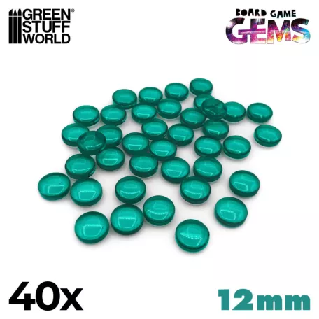 Green Stuff World Plastic Gems 12mm - Turquoise