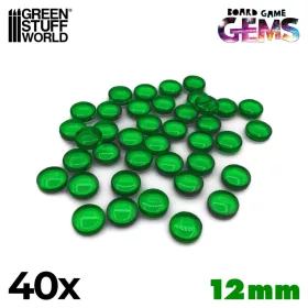   Green Stuff World Plastic Gems 12mm - Green Zöld akril drágakövek 12 mm