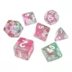 Green Stuff World 7x Mix 16mm Dice - Clear Pink Dobókocka készlet Átlátszó Rózsaszín