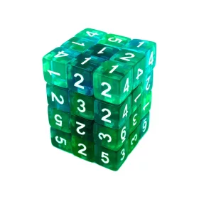   Green Stuff World 36x D6 12mm Dice - Green-Turquoise Dobókocka készlet – Zöld / Türkiz