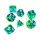 Green Stuff World 7x Mix 16mm Dice - Green - Turquoise Dobókocka készlet Zöld / Türkiz