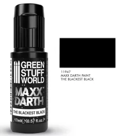   Green Stuff World Maxx Darth Black Paint 17ml – ultrafekete ultra matt akril effekt festék makettekhez és diorámákhoz