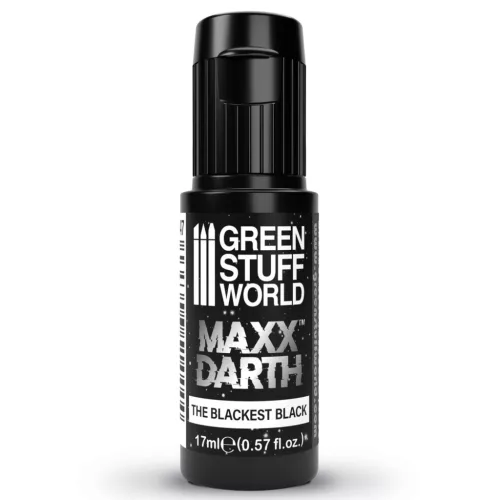 Green Stuff World Maxx Darth Black Paint 17ml – ultrafekete ultra matt akril effekt festék makettekhez és diorámákhoz