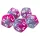 Green Stuff World 5x D20 20mm Dice - Pink - Grey Dobókocka készlet – Rózsaszín / Szürke