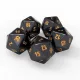 Green Stuff World 5x D20 20mm Dice - Black Dobókocka készlet – Fekete