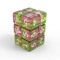 Green Stuff World 12x D6 16mm Dice - Clear Pink