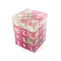 Green Stuff World 36x D6 12mm Dice - Clear Pink