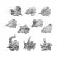 Green Stuff World DakkaDakka - Pandemonium - Shoulder Pads 1:48 Set 01