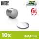 Green Stuff World neodímium mágnes 15 × 1,5 mm – 10 db – N52 – RC autókhoz