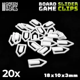   Green Stuff World Slider Clips - White fehér csúszó jelölőcsipeszek társasjátékokhoz