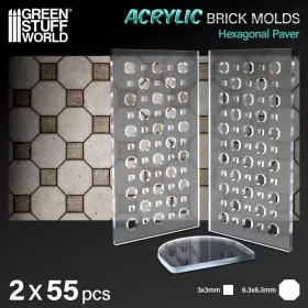 Green Stuff World Acrylic molds - Octagon Paving Brick