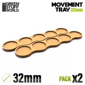 Green Stuff World MDF Movement Trays - Skirmish AOS 32mm 5x1