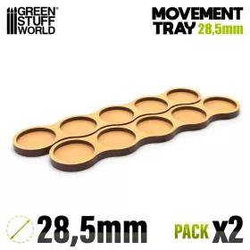   Green Stuff World MDF Movement Trays - Skirmish AOS 28.5mm 5x1