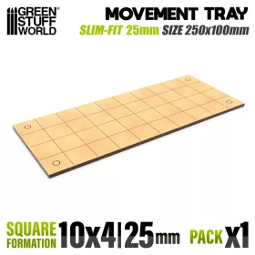   Green Stuff World MDF Movement Trays - Slimfit Square 250x100mm