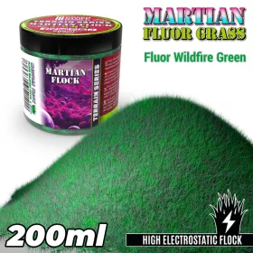   Green Stuff World Martian Fluor Grass WILDFIRE GREEN 200ml – fluoreszkáló wildfire zöld marsi fű terepépítéshez