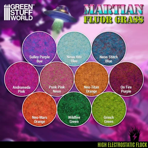 Green Stuff World Martian Fluor Grass WILDFIRE GREEN 200ml – fluoreszkáló wildfire zöld marsi fű terepépítéshez