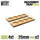 Green Stuff World MDF Movement Trays 25mm 4x1 - Skirmish Lines