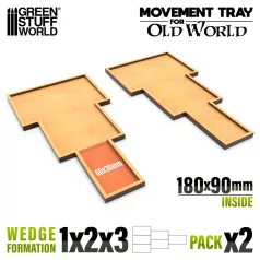  Green Stuff World MDF Movement Trays Old World 180x90mm 1x2x3