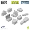 Green Stuff World Suitcases 1:35 – 12 db 3D nyomtatott resin bőrönd diorámákhoz