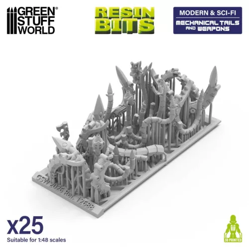 Green Stuff World Mechanical Tails and Weapons - mechanikus farkak fegyveres végződésekkel