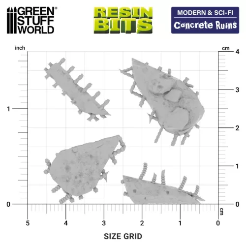 Green Stuff World Concrete Ruins 1:48–1:35 – ipari betonrom resin terepelemek diorámához és wargame asztalhoz