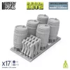 Green Stuff World Stackable Wooden Barrels 1:35 – 5 db egymásra rakható resin fahordó diorámákhoz