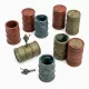 Green Stuff World Metal Barrels 1:35 – 9 db 3D nyomtatott resin fémhordó diorámákhoz