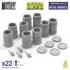 Green Stuff World Metal Barrels 1:35 – 9 db 3D nyomtatott resin fémhordó diorámákhoz