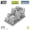 Green Stuff World Wooden Barrels 1:35 – 7 db 3D nyomtatott resin fahordó diorámákhoz