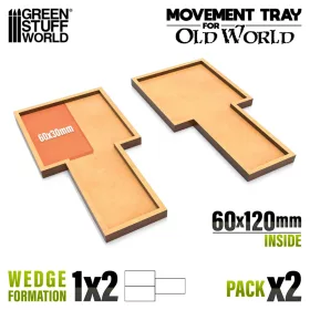 Green Stuff World MDF Movement Trays - 1x2 - 60x120mm