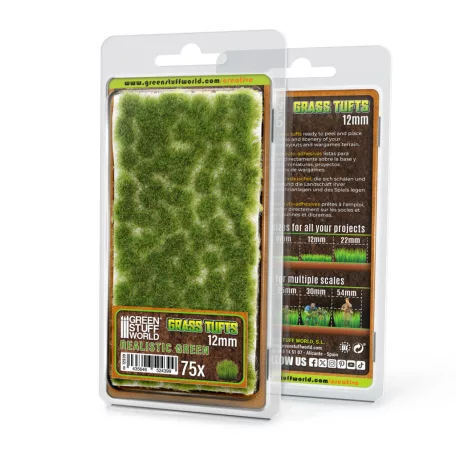 Green Stuff World Static Grass Tufts 12 mm - Realistic Green