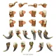 Green Stuff World Beer Mugs and Horns 1:48