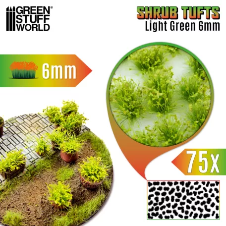 Green Stuff World Shrub Tufts 6mm self-adhesive - Light green
