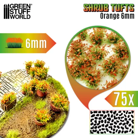 Green Stuff World Shrub Tufts 6mm self-adhesive - Orange