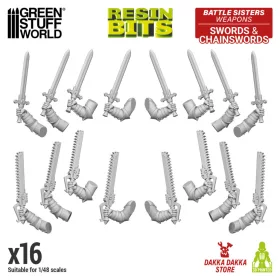   Green Stuff World DakkaDakka - Battle Sisters of Repentance weapons - Swords 1:48